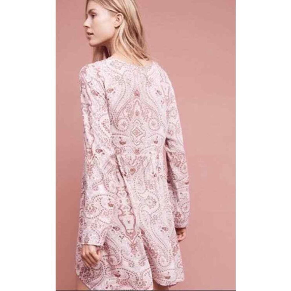NEW WITH TAGS Anthropologie Lilka  Pink Paisley Tunic Dress Top Blouse Flowy Wom - Picture 3 of 8